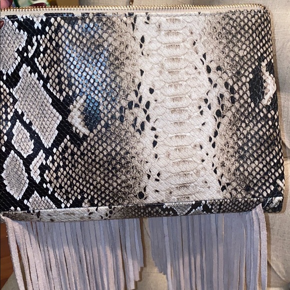 Top shop snakeskin fridge tassel shoulder bag - Picture 4 of 4
